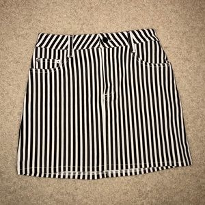 Black and white pin striped skirt